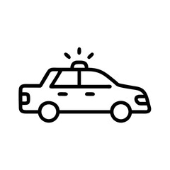 Police Car Icon for Law Enforcement and Security Themes