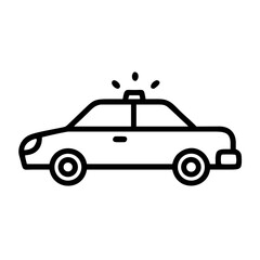 Police Car Icon for Law Enforcement and Security Themes
