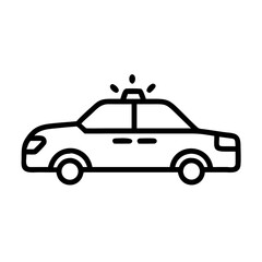 Police Car Icon for Law Enforcement and Security Themes