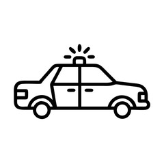 Police Car Icon for Law Enforcement and Security Themes