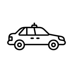 Police Car Icon for Law Enforcement and Security Themes