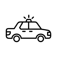 Police Car Icon for Law Enforcement and Security Themes