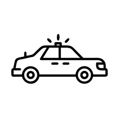 Police Car Icon for Law Enforcement and Security Themes