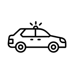 Police Car Icon for Law Enforcement and Security Themes