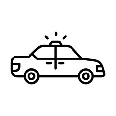 Police Car Icon for Law Enforcement and Security Themes