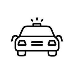 Police Car Icon for Law Enforcement and Security Themes