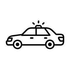 Police Car Icon for Law Enforcement and Security Themes