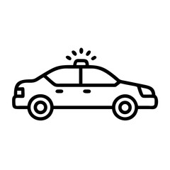 Police Car Icon for Law Enforcement and Security Themes