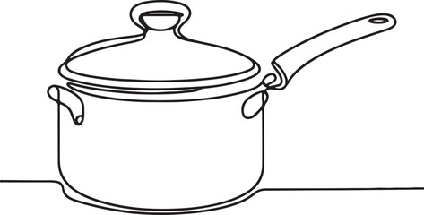 Minimalistic Saucepan Line Drawing