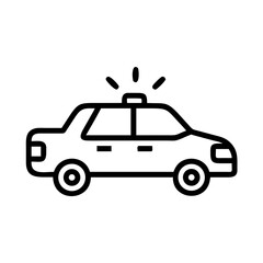 Police Car Icon for Law Enforcement and Security Themes