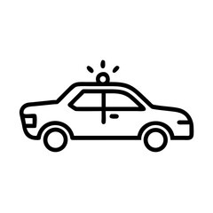 Police Car Icon for Law Enforcement and Security Themes
