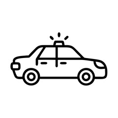 Police Car Icon for Law Enforcement and Security Themes