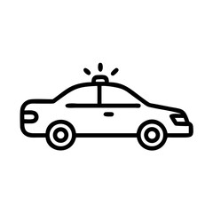 Police Car Icon for Law Enforcement and Security Themes