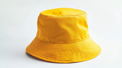 Fototapeta premium yellow bucket hat isolated on white