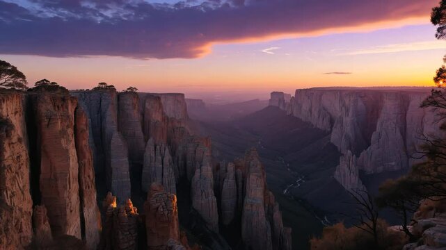 Sunset over the cliffs