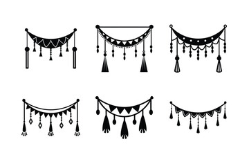 colorful toran door decoration vector art silhouette