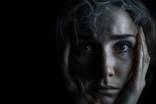 Woman experiencing deep anxiety and emotional struggle