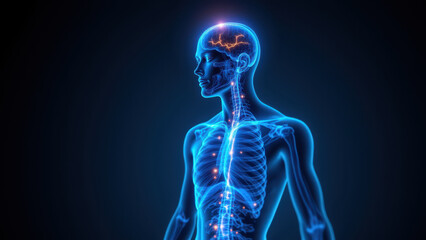 VNS illustration with visible brain and nerves.