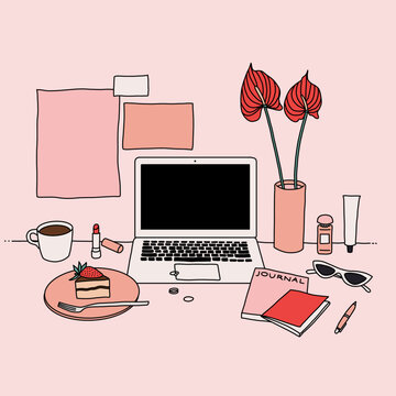 Minimalist Pastel Home Office Desk