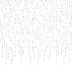 Digital binary code. Computer matrix data falling numbers. Binary code. Binary code matrix.