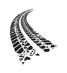 Grunge tire tracks. Tire imprint. Speed and dynamics. Element of your design.