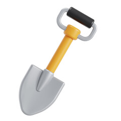 3D illustration of shovel for construction tool
