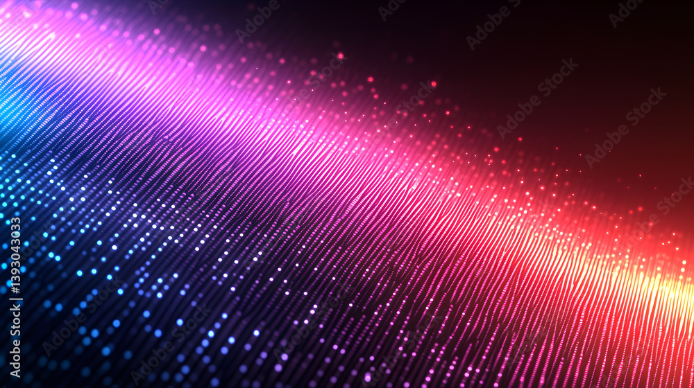 Poster a colorful line of dots with a red stripe