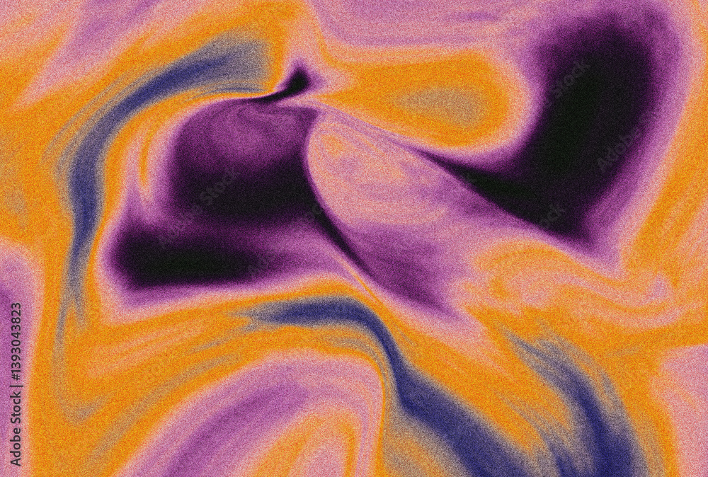 Poster unique colorful background with grain texture, noise artifacts, and smooth blur. liquid-like flow wi