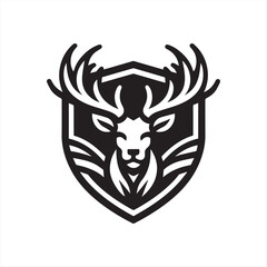 Flying Reindeer Pulling Sleigh - Christmas Silhouette Illustration