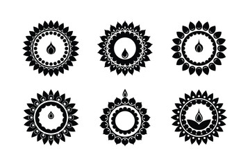 decorative diwali wreath icon vector art silhouette