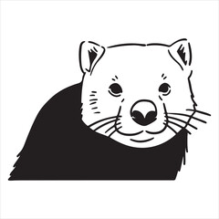 Vector Wombat Icon for Forest Creatures and Native Animal Designs