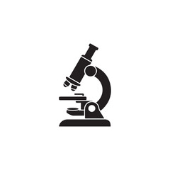  Simple Black and White Microscope Icon for Laboratory Use