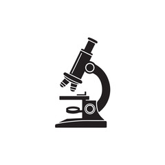  Laboratory Microscope with Stand and Objective Lens, Black and White