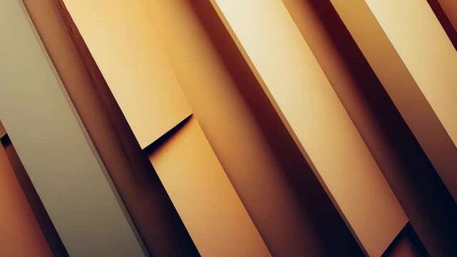 Angular intersecting prisms with gradient fills transitioning through mocha mousse shades.