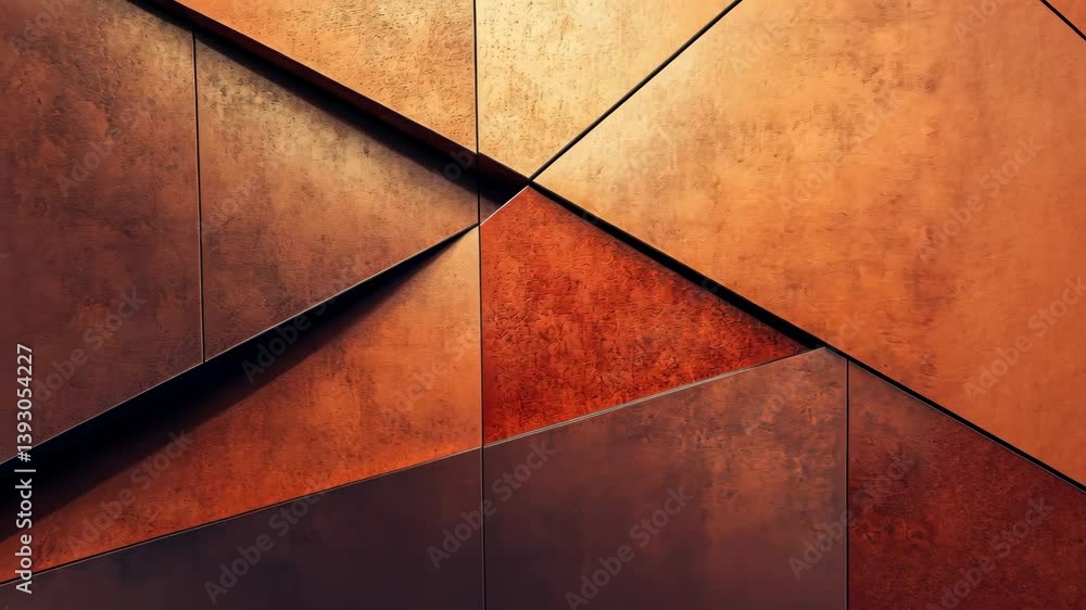 Poster Angular lines forming minimalist triangular compositions, featuring a palette of warm brown tones.