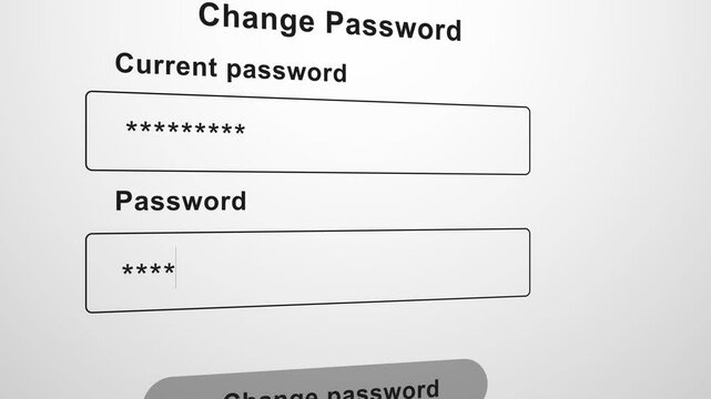 Change Password Animation, Online Security Interface with Password Fields