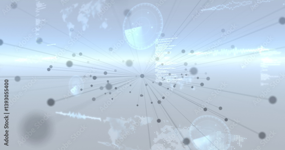 Poster image network connections over data processing and scanning