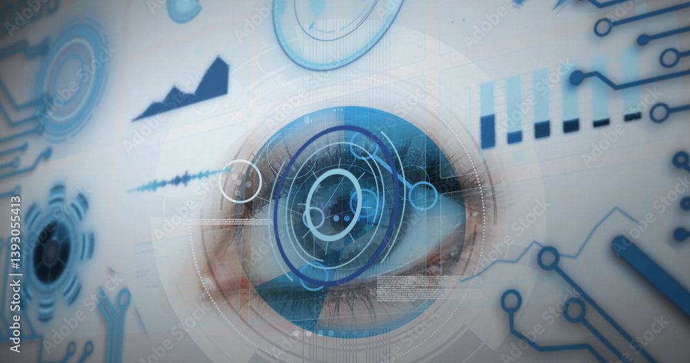 Poster image of data processing over eye scanning