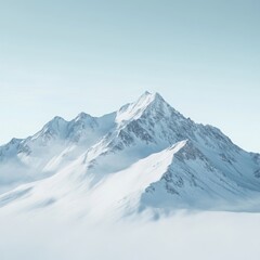 Obraz premium image of a rugged mountain ridge dusted with snow under a crisp winter sky isolated on a plain background