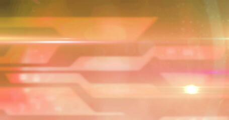 Image of glowing spot with lens flare on orange patterned background
