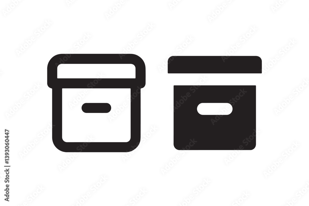 Poster storage box icon in outline and solid style vector