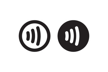 Sound wave icon inside circle outline and solid vector