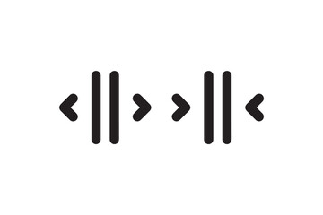 Code brackets and pause symbol icon vector