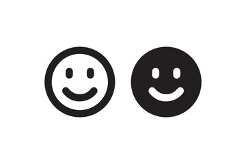 Smiley face icon in outline and solid style vector