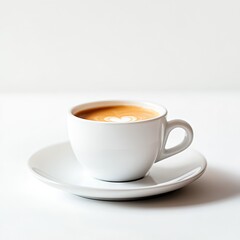 Fototapeta premium Aromatic coffee in a white cup (1)