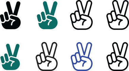  Peace Sign Icons in Multiple Colors for Social and Digital Use