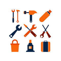 A Set of different type working tools vector illustration