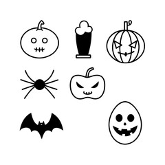 A Set of Halloween vector element line art illustration