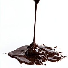 Melted chocolate pouring and spreading