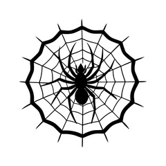 Fototapeta premium A Spider is making a web silhouette illustration